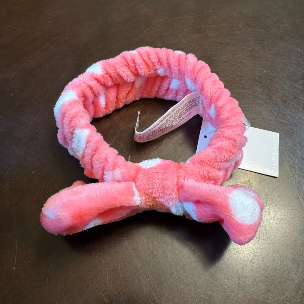 New Bow Headband Pink White
